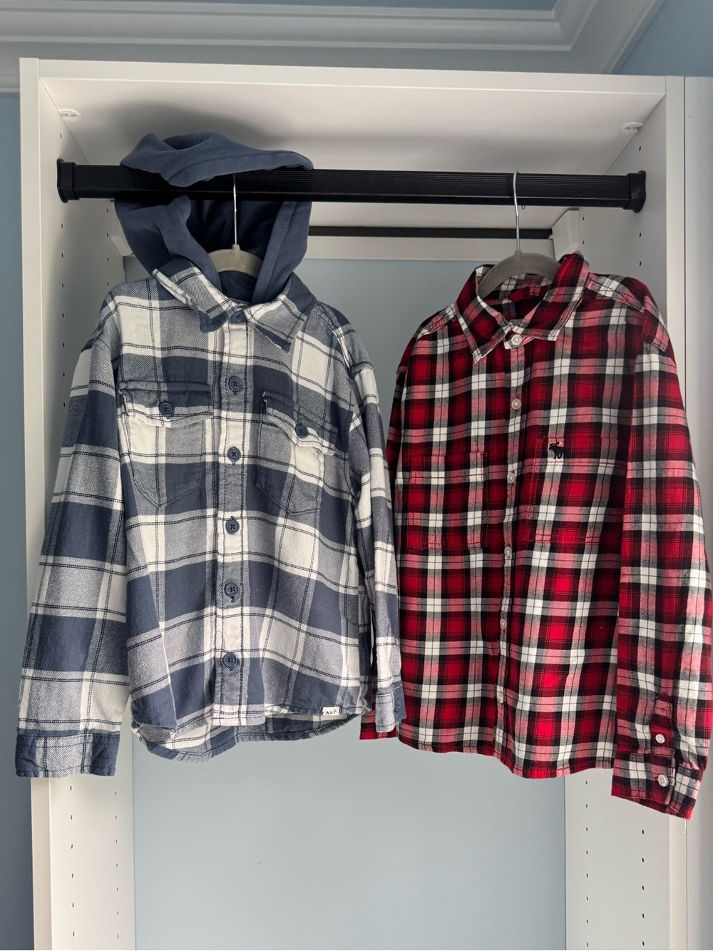 abercrombie kids Boys’ Long-Sleeve Flannel Button-Down Bundle - Size 7/8